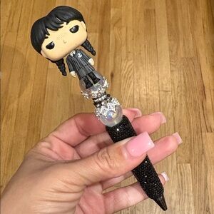 Wednesday Addams Black and Silver Character Pen